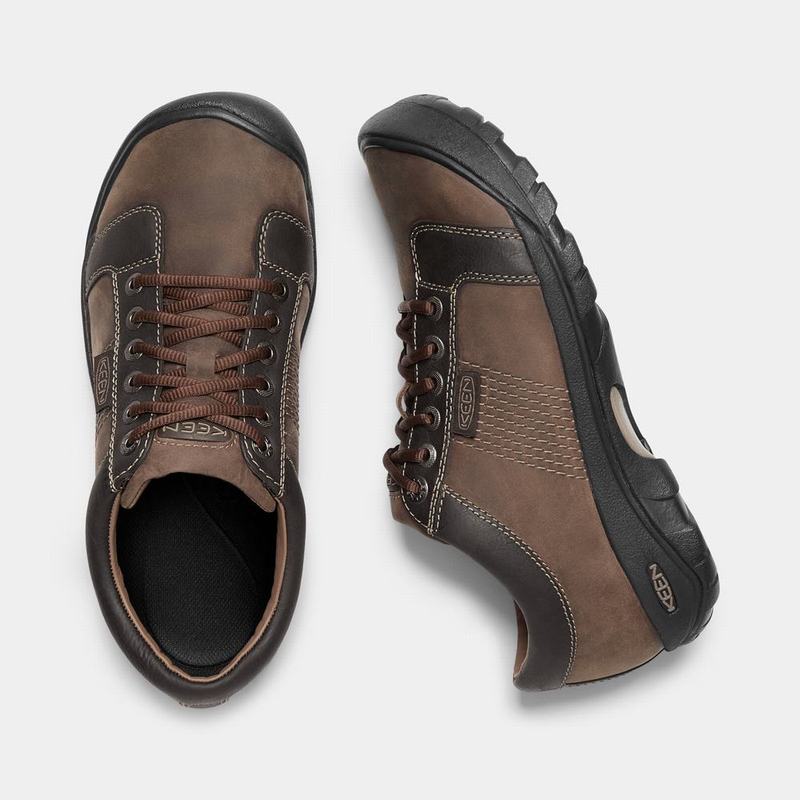 Keen Austin Leather Lace-up Mens Casual Shoes Brown/Black NZ Sale (9534-KVRPQ)